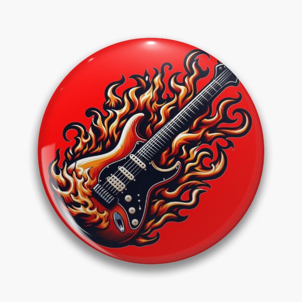 Item preview, Guitarra de rock llameante designed and sold by RetroDig.
