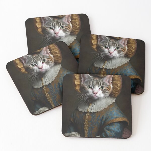 Item preview, Aristocratic Lady Cat Painting, Funny Animal Portrait designed and sold by CheekyAnimalz.