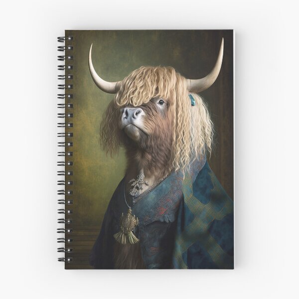 Item preview, Aristocratic Highland Cow Painting, Funny Animal Portrait designed and sold by CheekyAnimalz.
