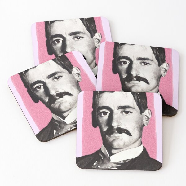 Item preview, Australian Writer Henry Lawson - pink - illustration  designed and sold by Litstoy.