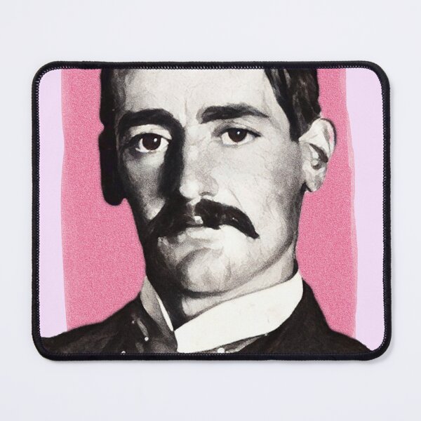 Item preview, Australian Writer Henry Lawson - pink - illustration  designed and sold by Litstoy.