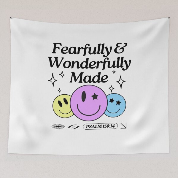 Item preview, Retro Fearfully and Wonderfully Made, Men's Retro Bible Verse ,Women's Christian Gospel Quotes, Inspirational Christian Woman Design designed and sold by mattlee20.