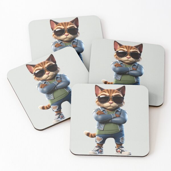 Item preview, A stylish cat in trendy outfit strikes a pose designed and sold by Robo-toons.