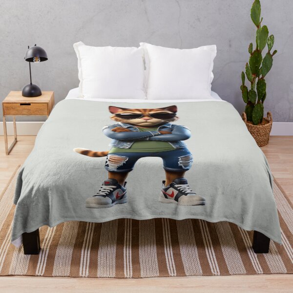 Item preview, A stylish cat in trendy outfit strikes a pose designed and sold by Robo-toons.