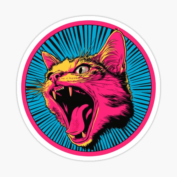 Item preview, Rage colorful cat designed and sold by RevivalPopShop.
