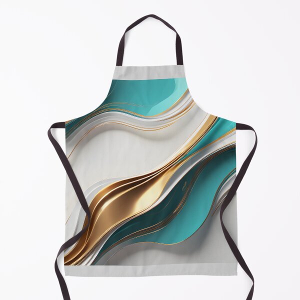 Item preview, GOLDEN WHITE TEAL COLOR 3D waves on white background designed and sold by iiwart.
