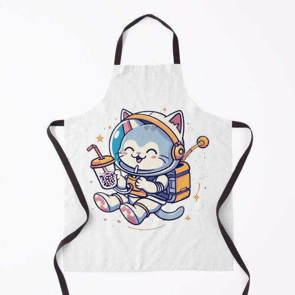 Item preview, Space Boba Cat- white designed and sold by Nufauna.