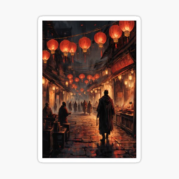 Vista previa del artículo con la obra «Hermoso mercado oriental nocturno», diseñado y vendido por ByteyCreatives.