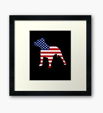Pitbull T-Shirt USA Flag 4th of July Shirt for Dog Lovers Framed Print
