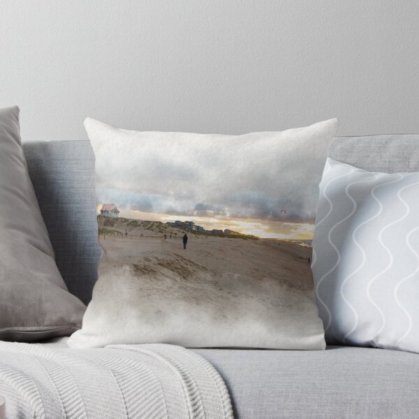 Item preview, sunset on the beach in Autumn in watercolor designed and sold by FotoMahieu.