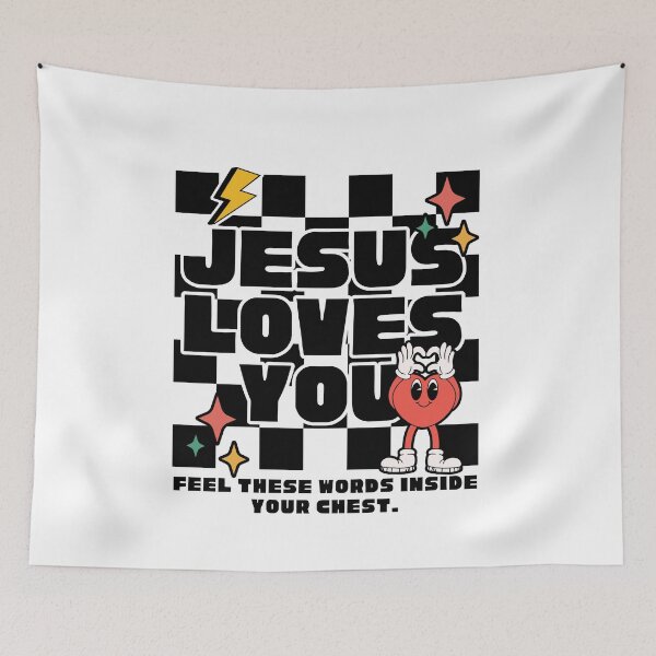 Item preview, Retro Jesus Loves You Christian Quote, Men's Retro Bible Verse ,Women's Christian Gospel Quotes, Inspirational Christian Woman Design designed and sold by mattlee20.