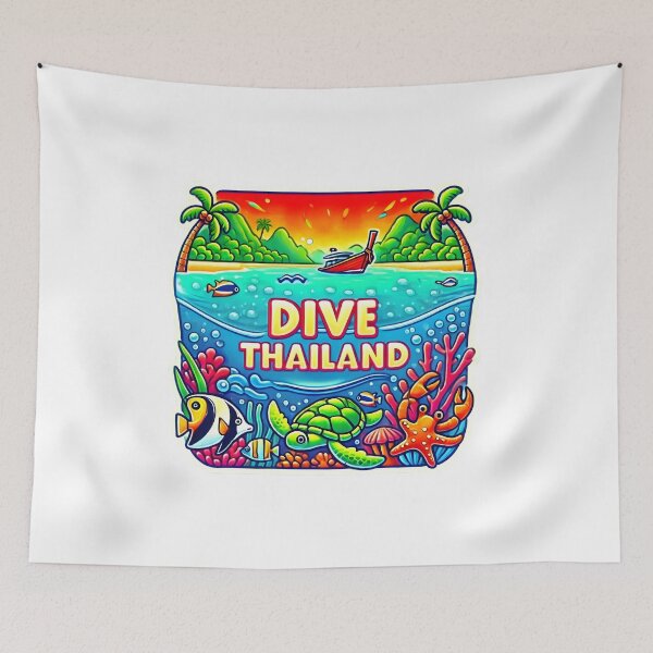 Item preview, Dive Thailand Summer Travel Funny Gifts Art designed and sold by BadhbhArt.