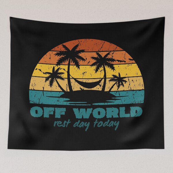 Item preview, Off World Rest Day Today Retro Sunset designed and sold by kapsell.