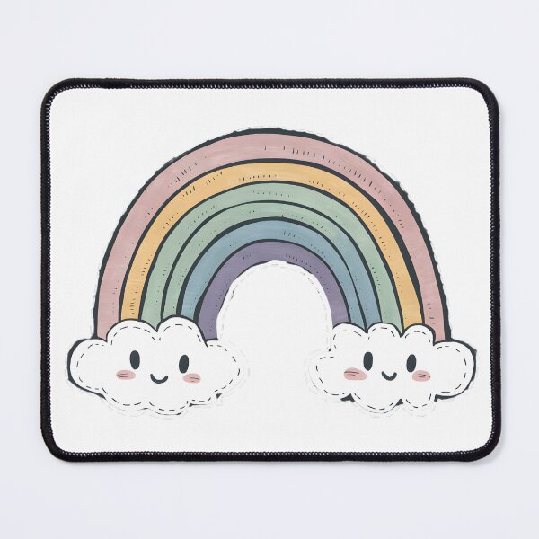 Item preview, Pastel Rainbow with Smiling Clouds - Hand-Drawn Childlike Design designed and sold by PaullCreations.