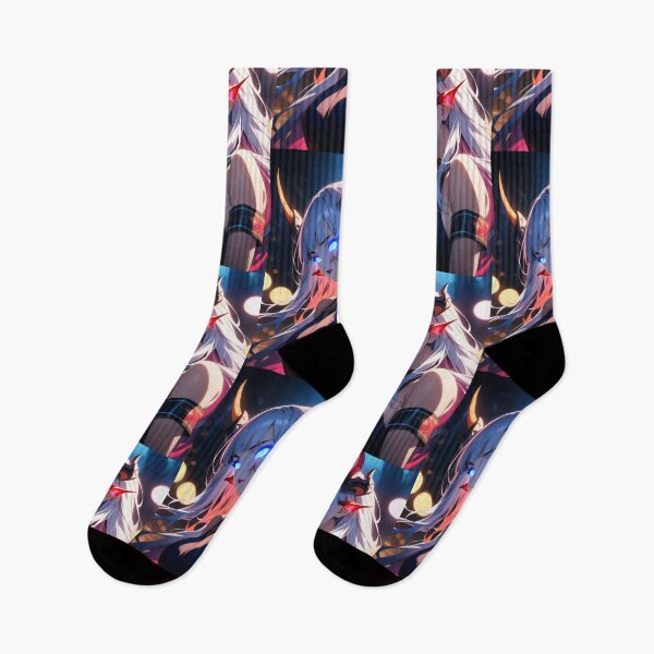 Item preview, Anime Oni Girl with Glowing Eyes and Horns designed and sold by ByteyCreatives.
