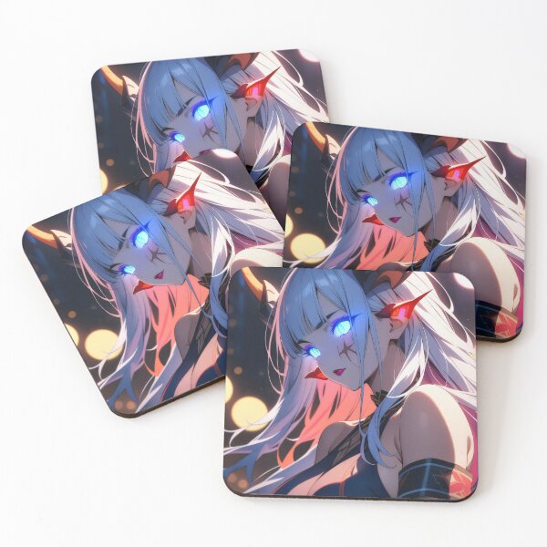 Item preview, Anime Oni Girl with Glowing Eyes and Horns designed and sold by ByteyCreatives.
