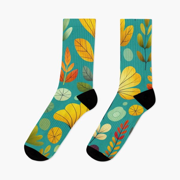 Item preview, Ginkgo biloba leaf pattern turquoise and yellow by heidiannemorris designed and sold by FOLK ART FUSION by heidiannemorris.