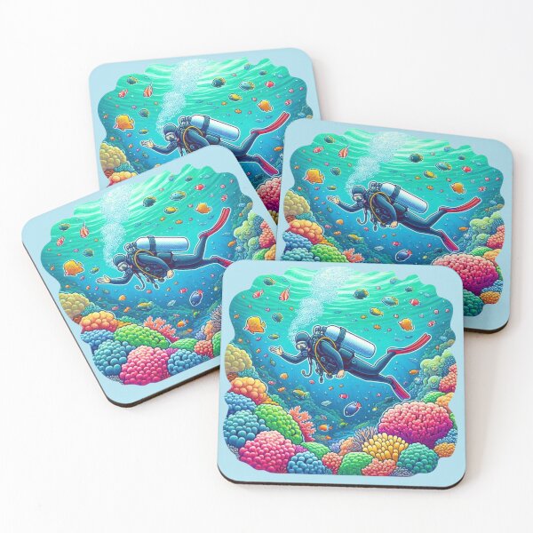 Item preview, Buceo en arrecifes de coral designed and sold by Myra365Art.