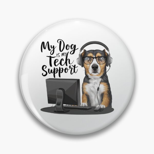 Item preview, Funny Dog Tech Support for Pet Loving Nerds designed and sold by BunBuntheDog-.