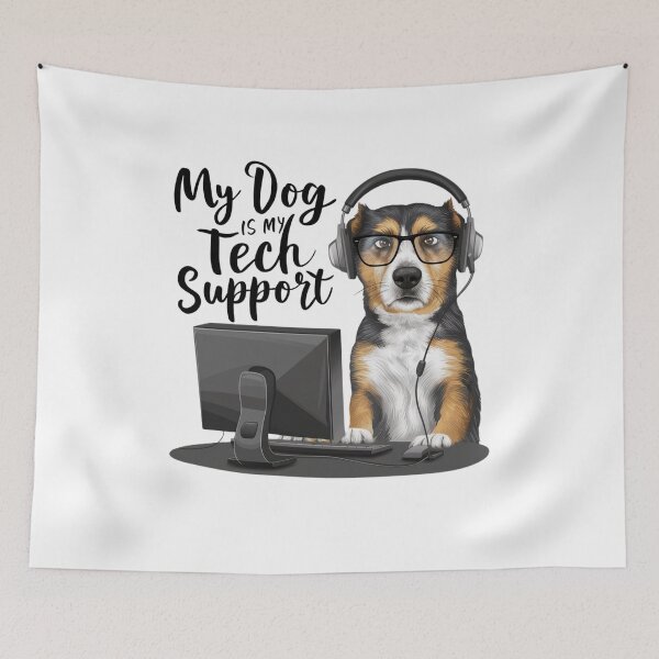Item preview, Funny Dog Tech Support for Pet Loving Nerds designed and sold by BunBuntheDog-.