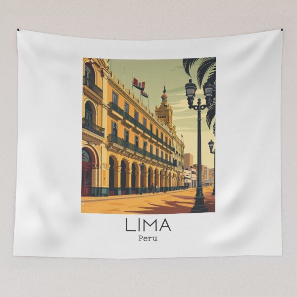 Item preview, A Vintage Travel Illustration of Lima - Peru  designed and sold by GoodOldVintage.