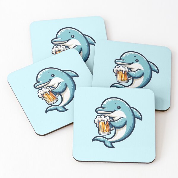 Item preview, Dolphin Drinking Beer for Animal Lovers  designed and sold by raedattia.