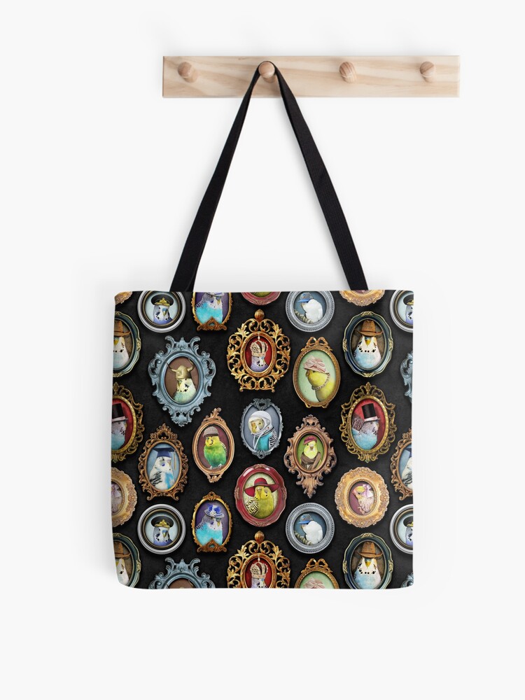 Thumbnail 1 of 2, Tote Bag, Budgies in Hats designed and sold by MaratusFunk.