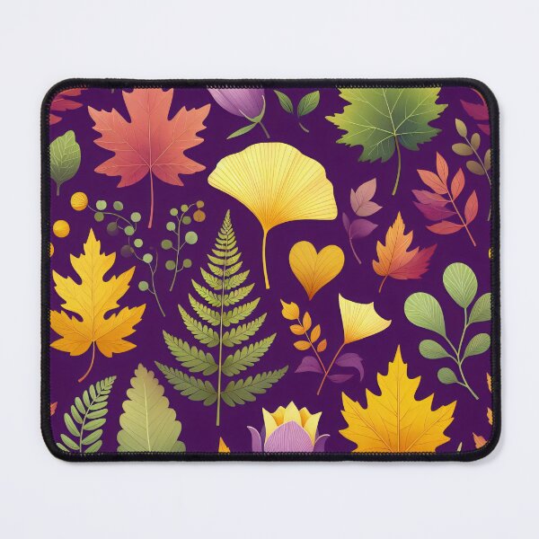 Item preview, Ginkgo biloba leaf pattern purple and yellow by heidiannemorris designed and sold by FOLK ART FUSION.