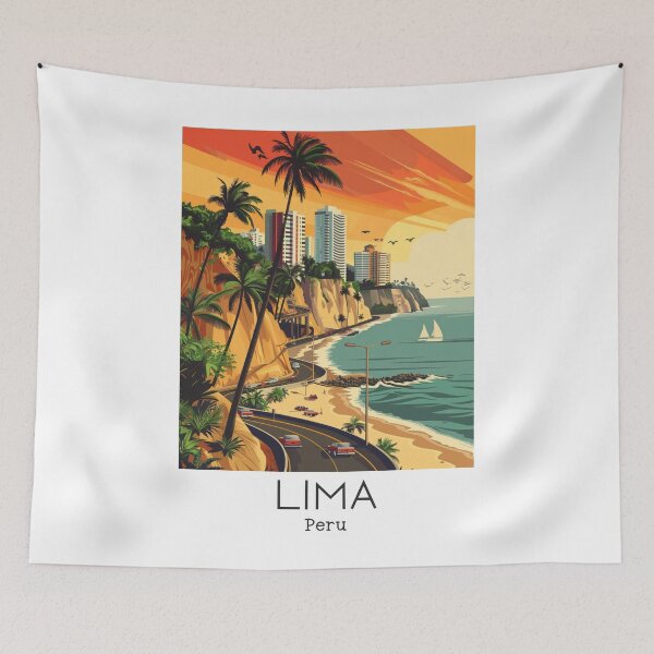 Item preview, A Vintage Travel Illustration of Lima - Peru  designed and sold by GoodOldVintage.