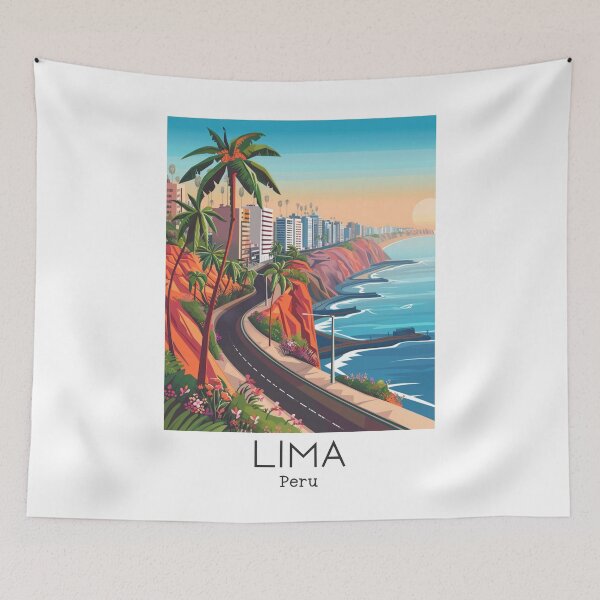 Item preview, A Vintage Travel Illustration of Lima - Peru  designed and sold by GoodOldVintage.
