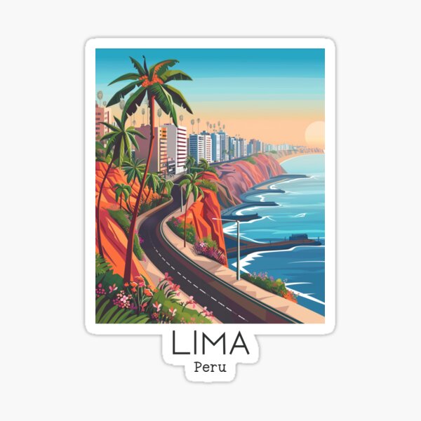 Item preview, A Vintage Travel Illustration of Lima - Peru  designed and sold by GoodOldVintage.