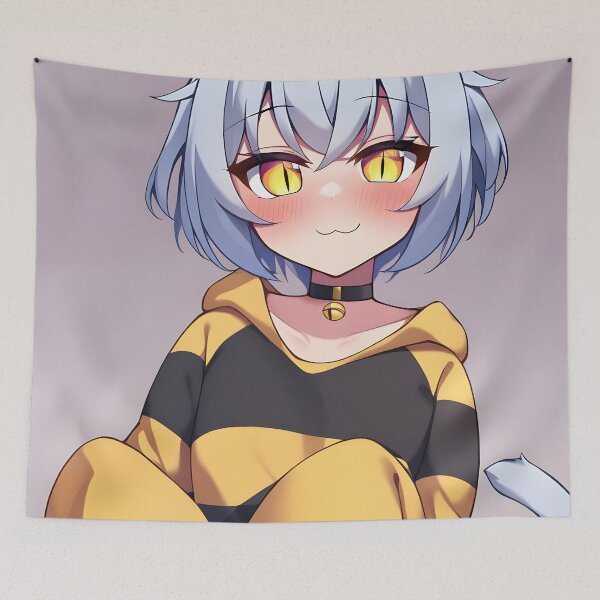 Item preview, Anime Catgirl in Bee Hoodie designed and sold by ByteyCreatives.