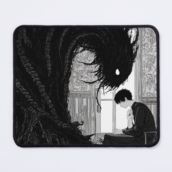 Item preview, Veil of the Inner Void – black and white melancholic horror manga anime boy designed and sold by ForsakenFrames.