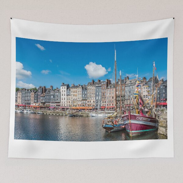 Item preview, Honfleur harbour in Normandy, France designed and sold by dvoevnore.