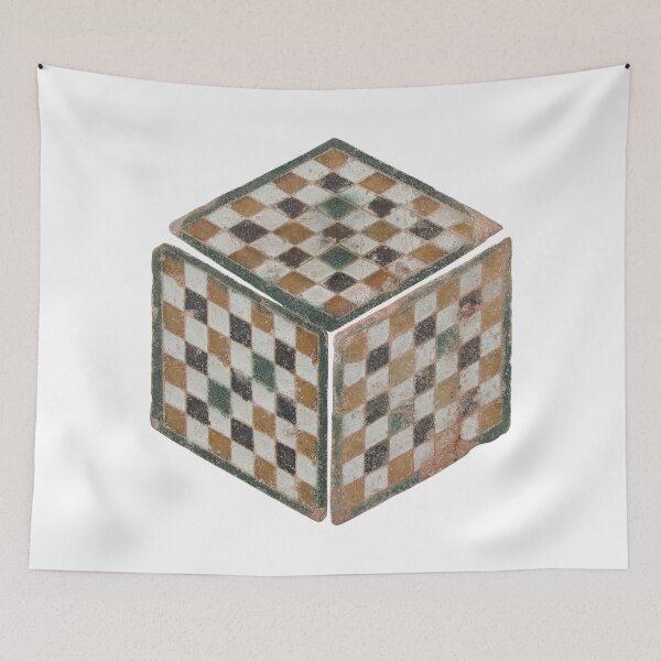 Item preview, Vintage Spanish Cube with Checkerboard Pattern on White designed and sold by AnimaliaStar.