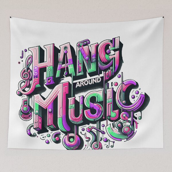 Item preview, Rumhänger Music Logo Retro purple neon pink designed and sold by Salimgor Hangaround Music.