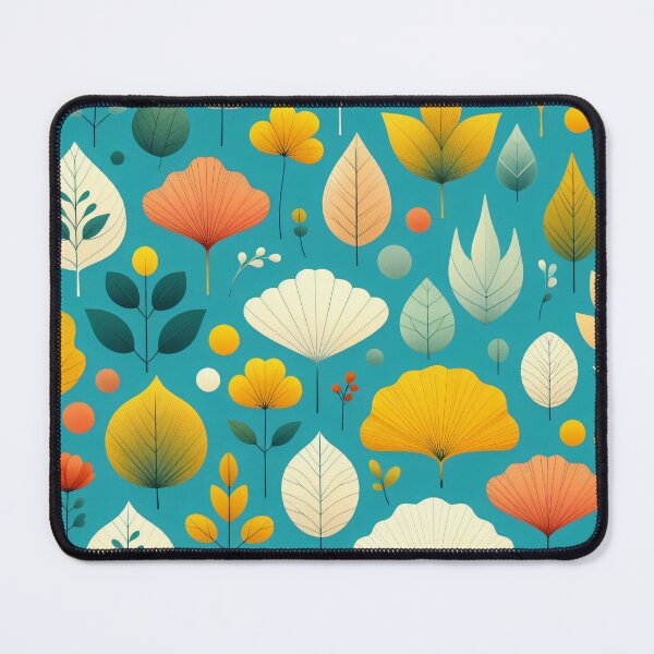 Item preview, Ginkgo biloba leaf pattern turquoise and yellow by heidiannemorris designed and sold by FOLK ART FUSION.