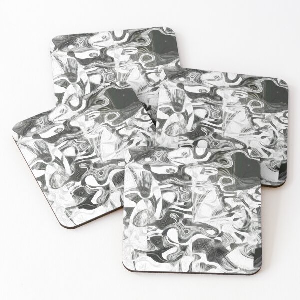 Item preview, Abstract black and white fluid designed and sold by Hen-C-Art.