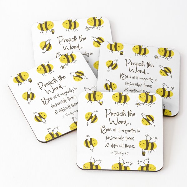 Item preview, 2 Timothy 4:2 (Cute Bees) designed and sold by Paper Bee Gift Shop.