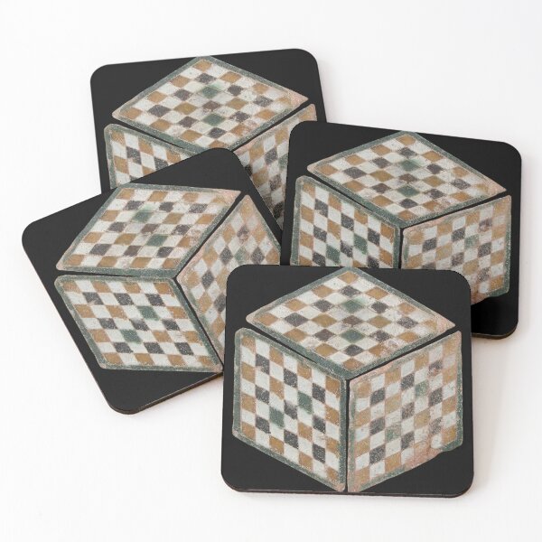 Item preview, Vintage Spanish Cube with Checkerboard Pattern on Black designed and sold by AnimaliaStar.