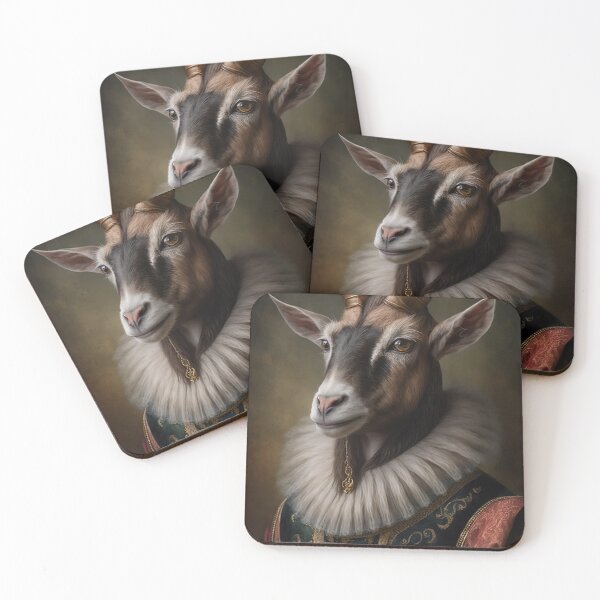 Item preview, Aristocratic Goat Painting, Funny Animal Portrait designed and sold by CheekyAnimalz.