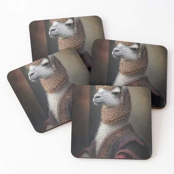 Item preview, Aristocratic Alpaca Painting, Funny Animal Portrait designed and sold by CheekyAnimalz.