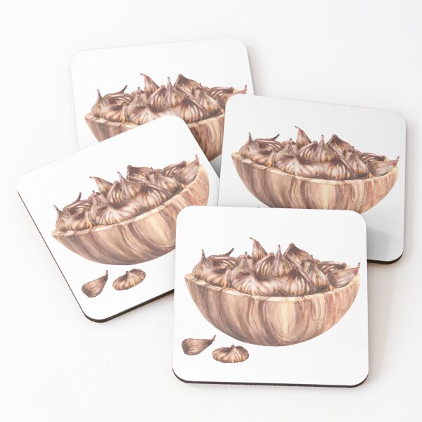 Item preview, Dried figs in wooden bowl Dry fruit harvest. Food plant clipart. Hand drawn watercolor illustration designed and sold by BartolArt.