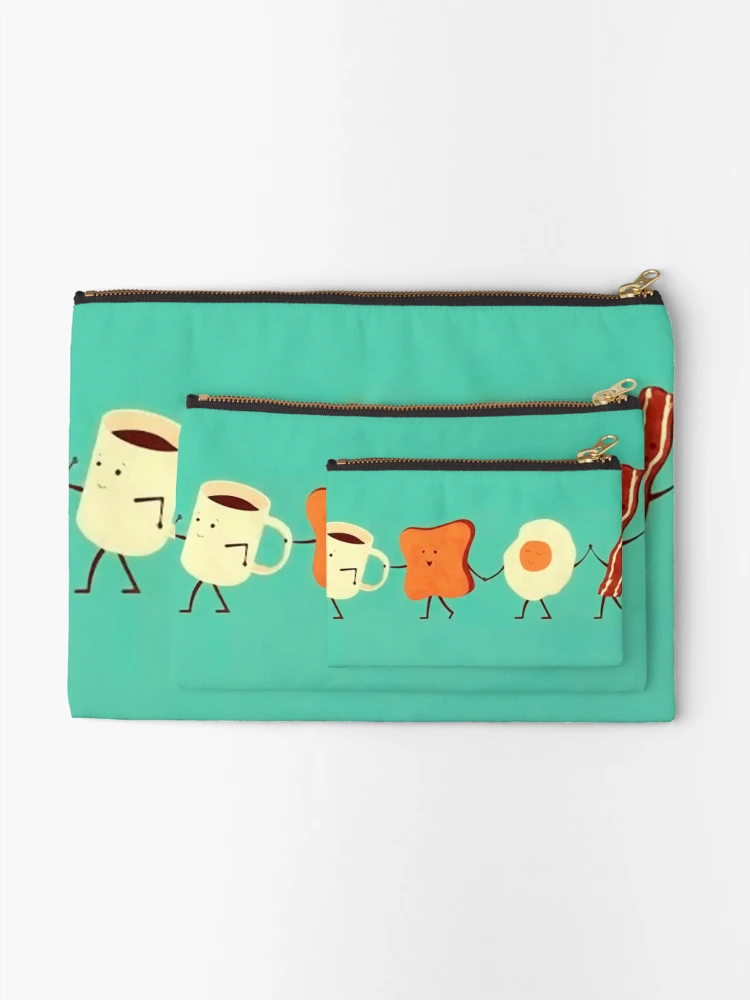 Thumbnail 2 of 4, Zipper Pouch, Breakfast II designed and sold by ROPATROKOLA.