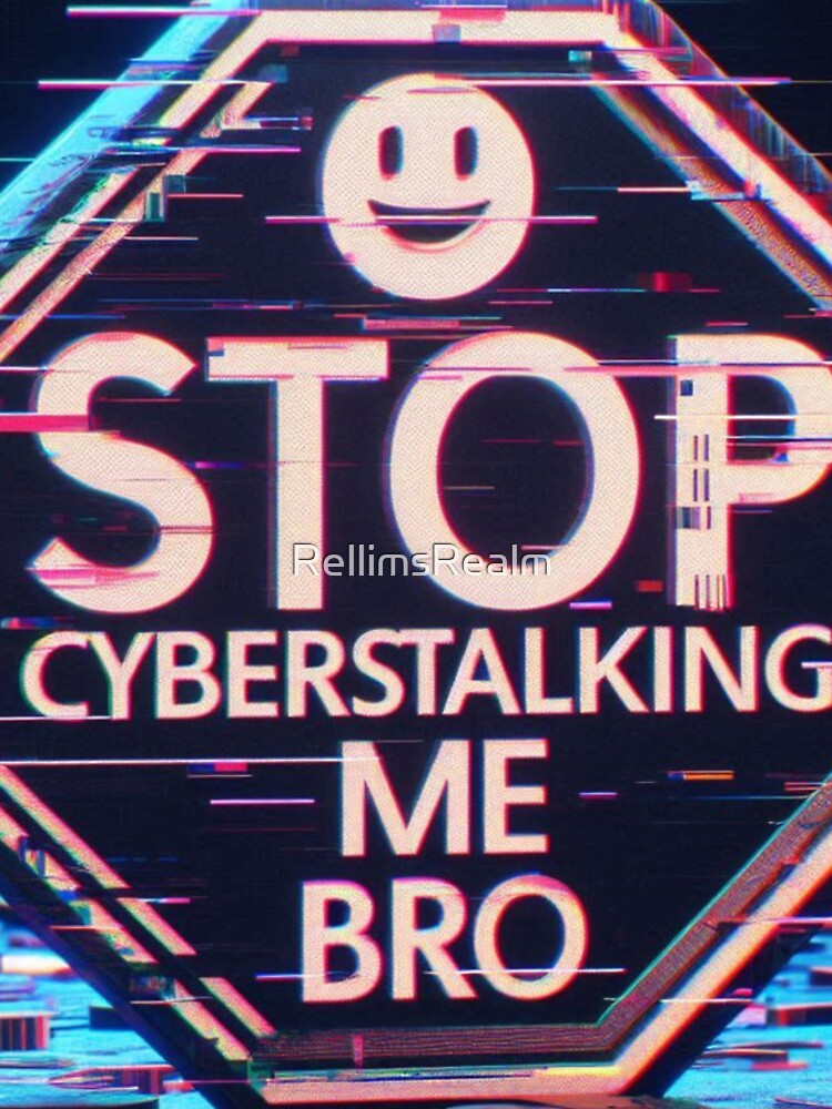Imagen 4 de 4, Funda de iPhone con la obra Stop Cyberstalking Me Bro, diseñada y vendida por RellimsRealm.