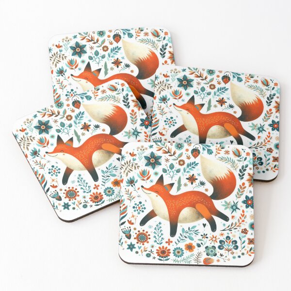 Item preview, Scandinavian Folk Art fat Fox by heidiannemorris designed and sold by FOLK ART FUSION by heidiannemorris.