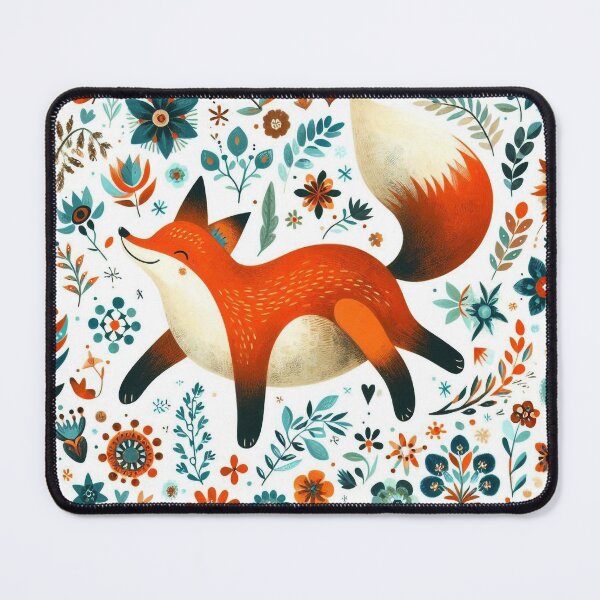 Item preview, Scandinavian Folk Art fat Fox by heidiannemorris designed and sold by FOLK ART FUSION.
