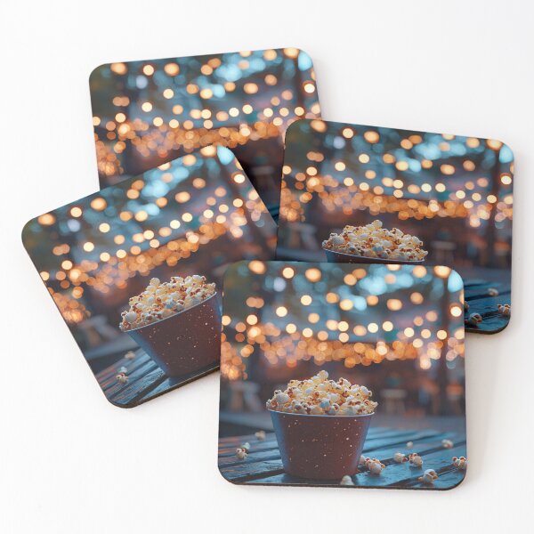 Item preview, Outdoor Movie Night Popcorn Bokeh designed and sold by KootenayDesigns.