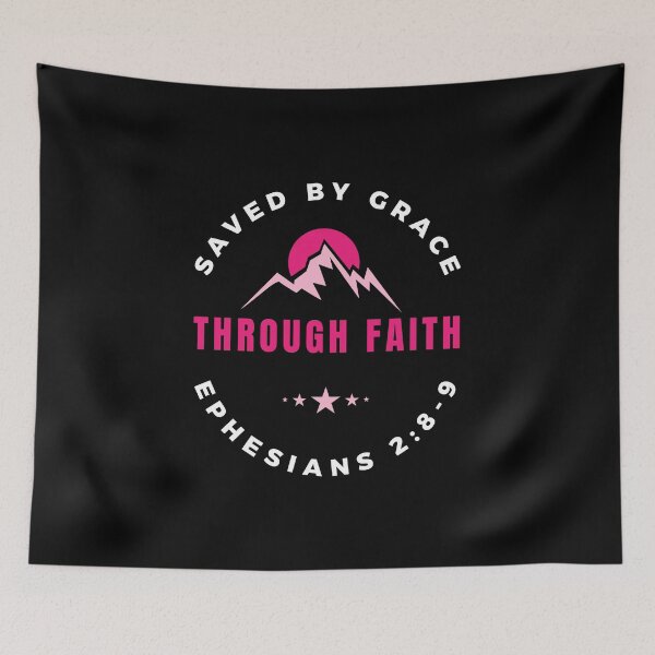 Item preview, Retro Saved By Grace Through Faith Bible Verse, Men's Retro Bible Verse ,Women's Christian Gospel Quotes, Inspirational Christian Woman Design designed and sold by mattlee20.