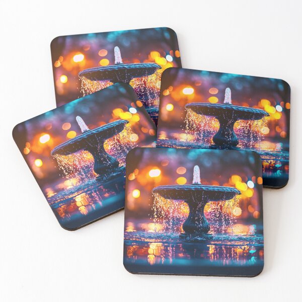 Item preview, Park Fountain at Night Bokeh designed and sold by KootenayDesigns.